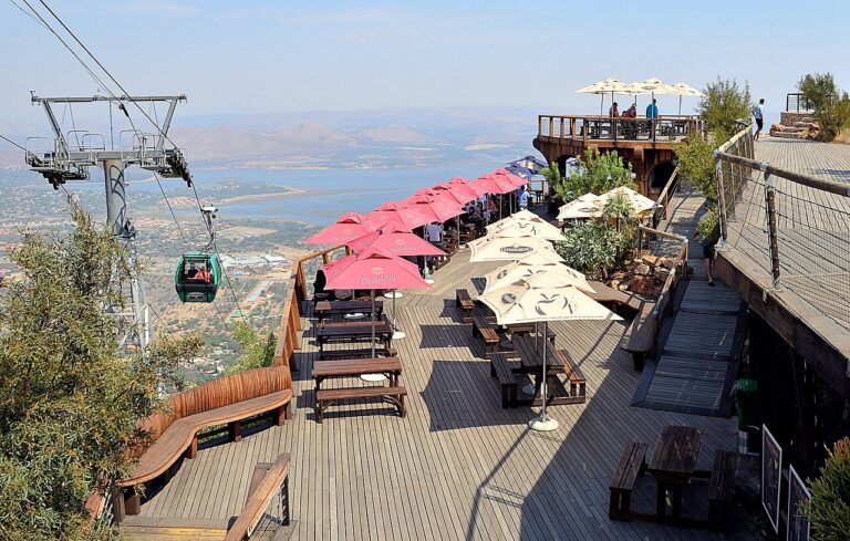 Mountain-top viewing terrace beside the cableway station