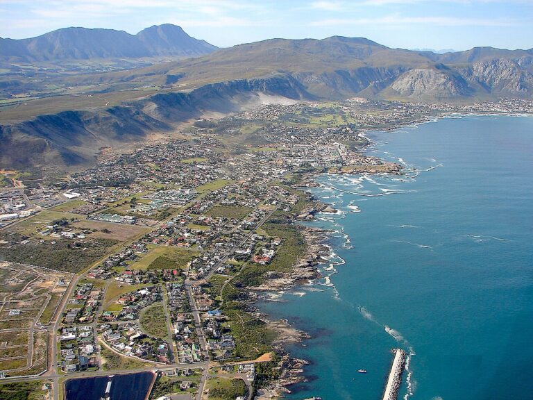Aerial view of Hermanus and the Walker Bay coastline